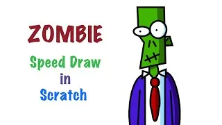 Zombie Speed Drawing in Scratch #shorts